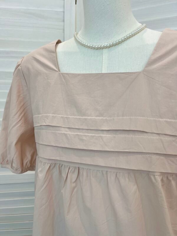 SQUARE NECK PUFF SLEEVED BLOUSE 绑带娃娃衫