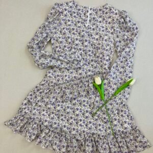 LAVENDER PLEATED DRESS 花边下摆连衣裙