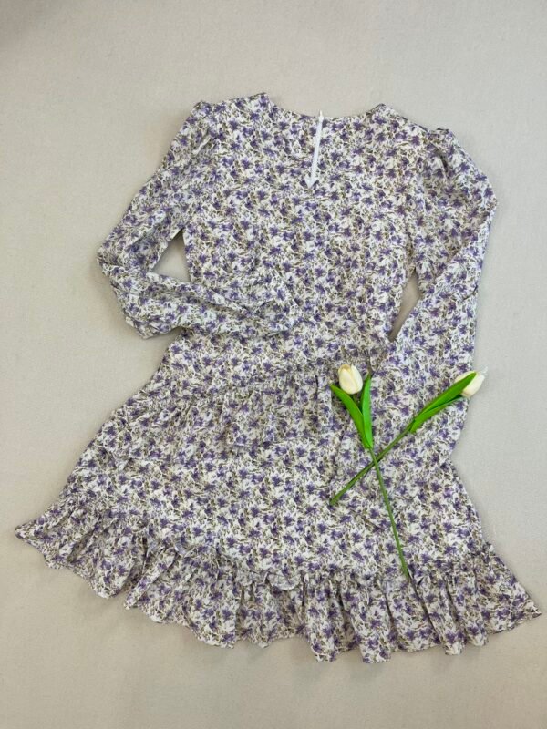 LAVENDER PLEATED DRESS 花边下摆连衣裙
