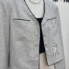 ROUND BUTTON BLAZER [GREY] 亚麻灰休闲西装外套