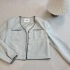 ROUND BUTTON BLAZER [GREY] 亚麻灰休闲西装外套