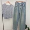 VINTAGE HIGH WAISTED STRAIGHT JEANS 直筒阔腿高腰牛仔裤