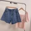 DENIM SHORTS 高腰 A 版牛仔短裤