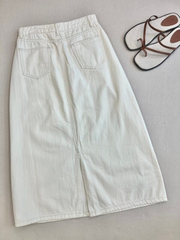 【瑕疵】SOLID COLOR MIDI DENIM SKIRT [BACK SPLIT] 牛仔长半裙[后开叉]