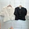 ELEGANT PLAIN BUTTON TOP 东大门气质上衣