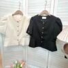 ELEGANT PLAIN BUTTON TOP 东大门气质上衣