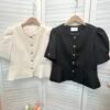 ELEGANT PLAIN BUTTON TOP 东大门气质上衣