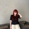 ELEGANT PLAIN BUTTON TOP 东大门气质上衣