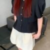 ELEGANT PLAIN BUTTON TOP 东大门气质上衣