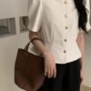 ELEGANT PLAIN BUTTON TOP 东大门气质上衣