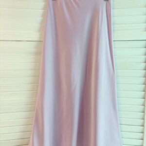 PASTEL VIOLET ELEGANT SATIN MIDI SKIRT 粉紫色仿醋酸缎面半身裙